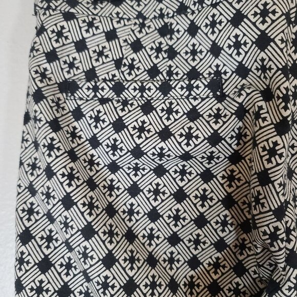 Tory‎ Burch Ivory Black Cotton Jacquard Callie Cropped Pant Size 4 - Picture 7 of 9